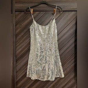 UO Gretta Sequin Slip Mini Dress
